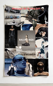 Balenciaga Collage Print Fleece Throw Blanket BA436